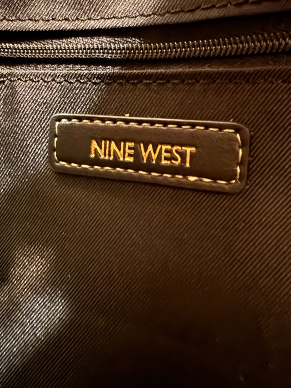 Nine West Beige and Black Logo Tote with Matching Pouch - Picture 6 of 7